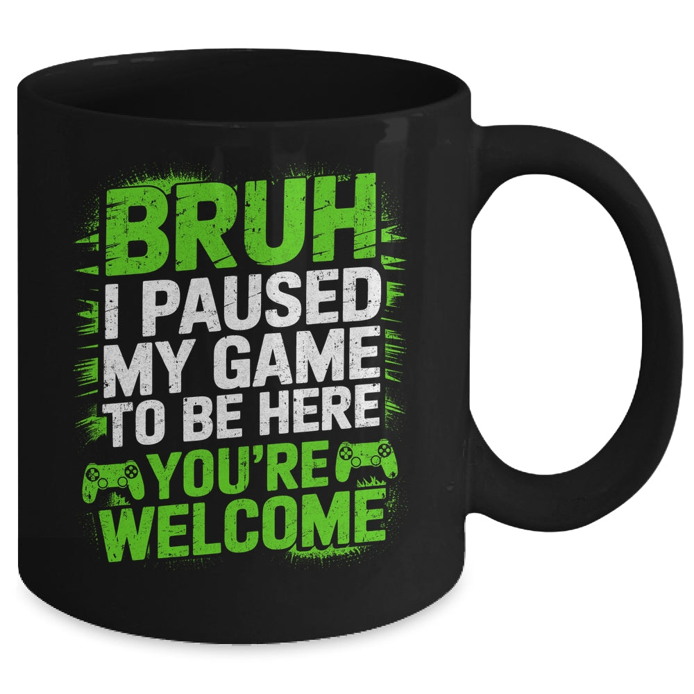 Funny Video Gamer Bruh I Paused My Game Teen Boys Gaming Mug | siriusteestore