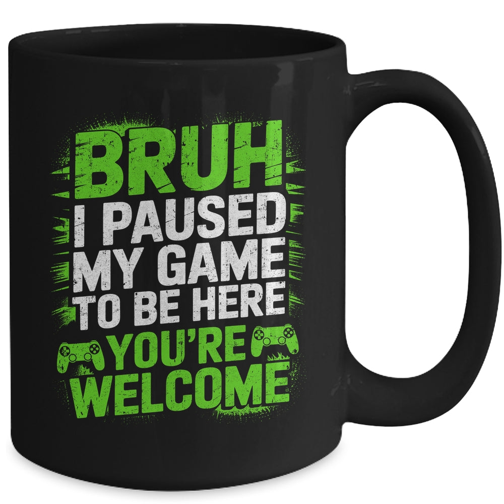 Funny Video Gamer Bruh I Paused My Game Teen Boys Gaming Mug | siriusteestore