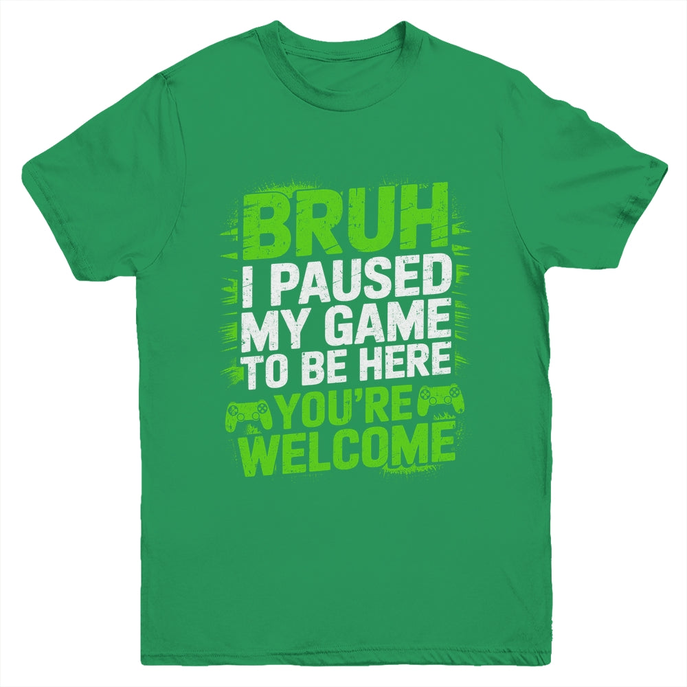 Funny Video Gamer Bruh I Paused My Game Teen Boys Gaming Youth Shirt | siriusteestore