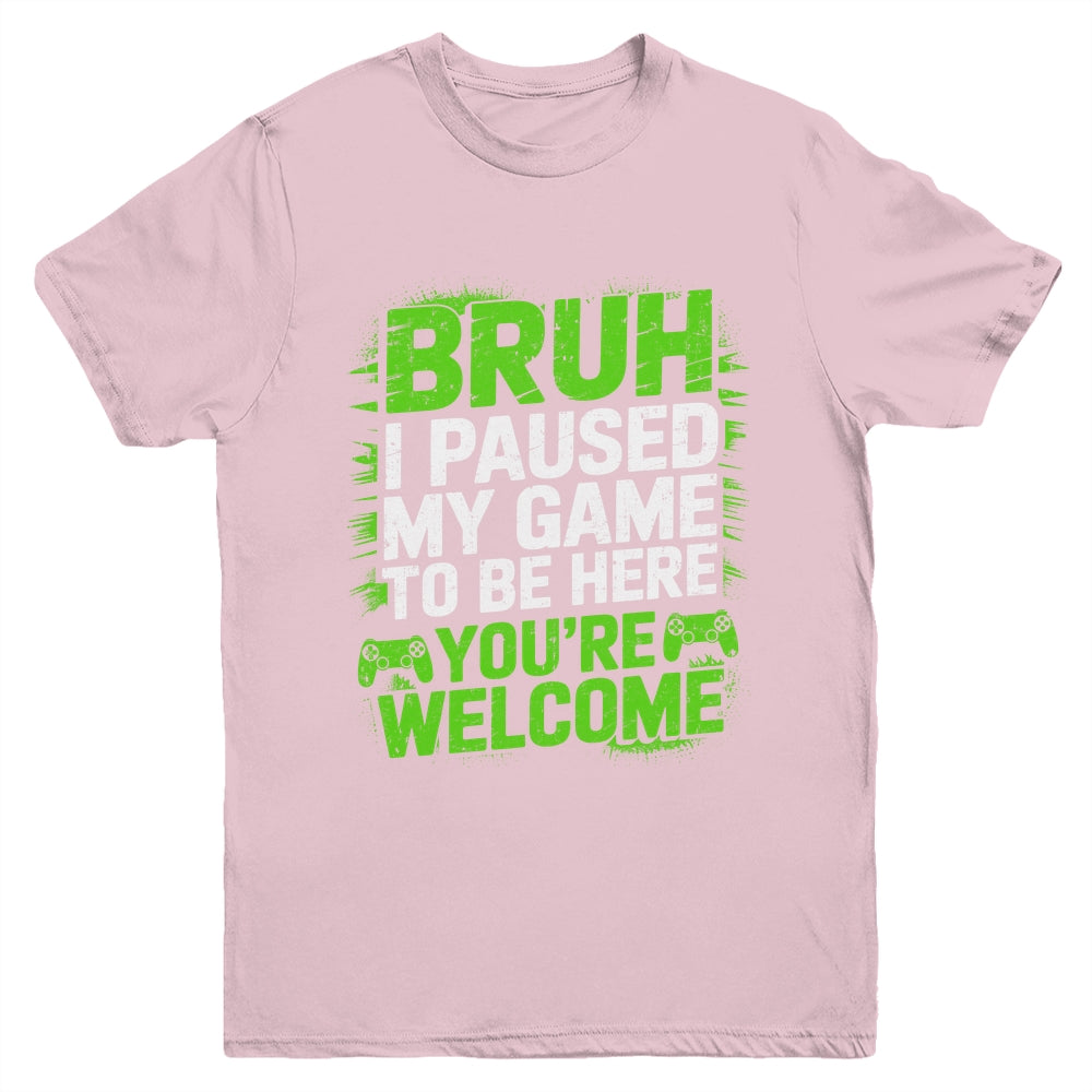 Funny Video Gamer Bruh I Paused My Game Teen Boys Gaming Youth Shirt | siriusteestore