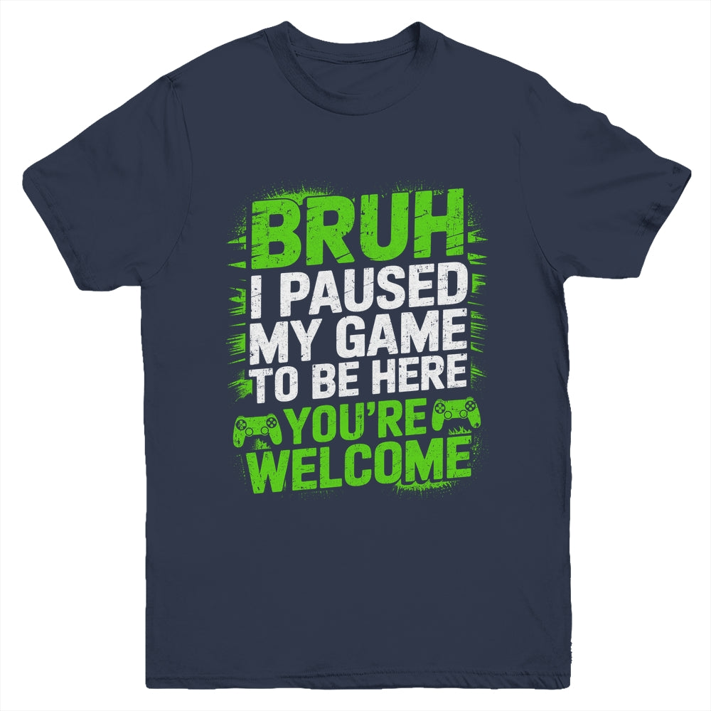 Funny Video Gamer Bruh I Paused My Game Teen Boys Gaming Youth Shirt | siriusteestore