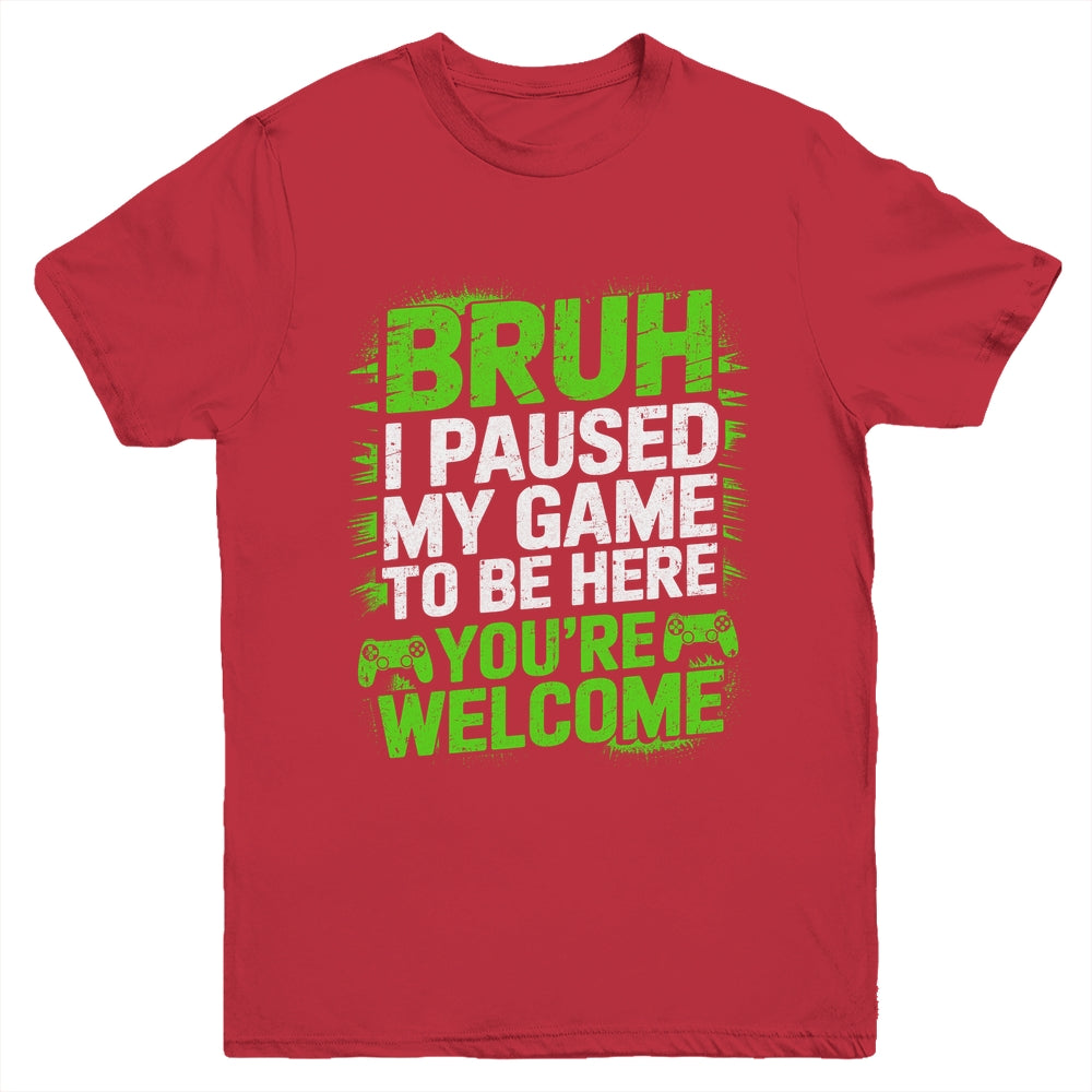 Funny Video Gamer Bruh I Paused My Game Teen Boys Gaming Youth Shirt | siriusteestore