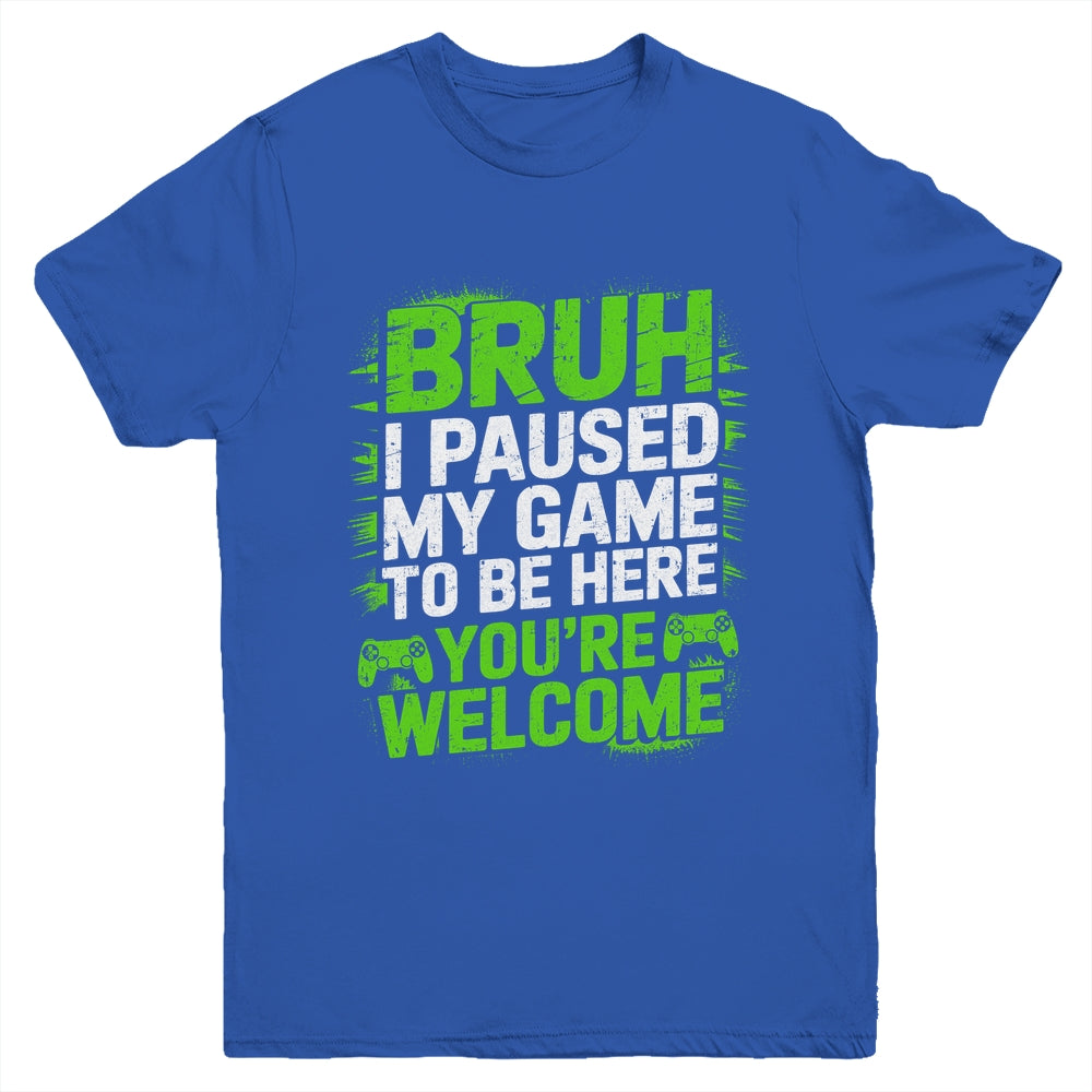 Funny Video Gamer Bruh I Paused My Game Teen Boys Gaming Youth Shirt | siriusteestore