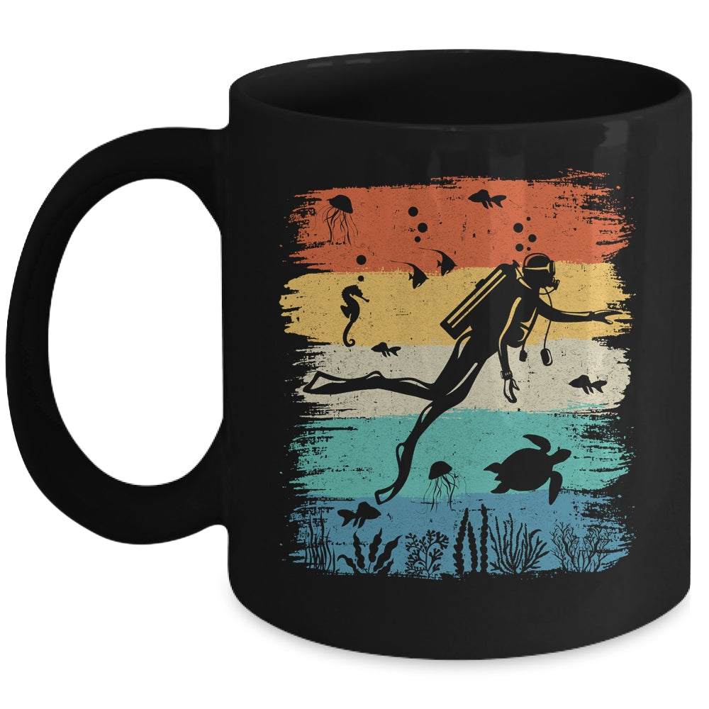 Funny Vintage Design Scuba Diving Dive Diver For Men Women Mug | siriusteestore