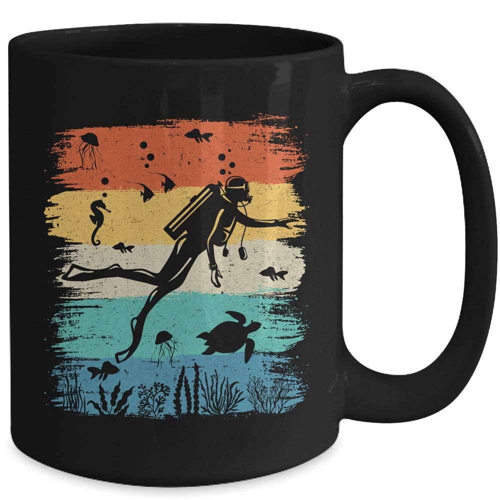 Funny Vintage Design Scuba Diving Dive Diver For Men Women Mug | siriusteestore