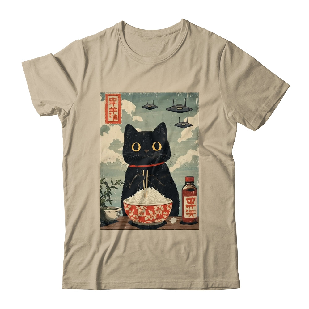 Funny Vintage Japanese Cute Cat UFOs Alien Men Women Kids Shirt & Tank Top | siriusteestore