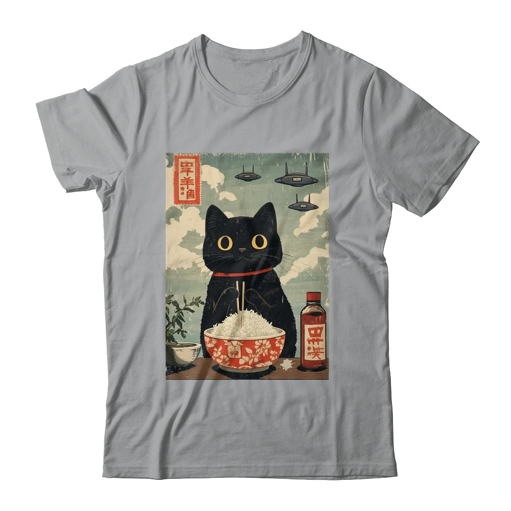 Funny Vintage Japanese Cute Cat UFOs Alien Men Women Kids Shirt & Tank Top | siriusteestore