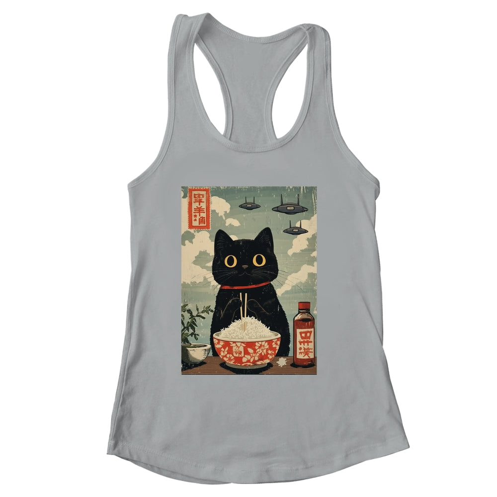 Funny Vintage Japanese Cute Cat UFOs Alien Men Women Kids Shirt & Tank Top | siriusteestore