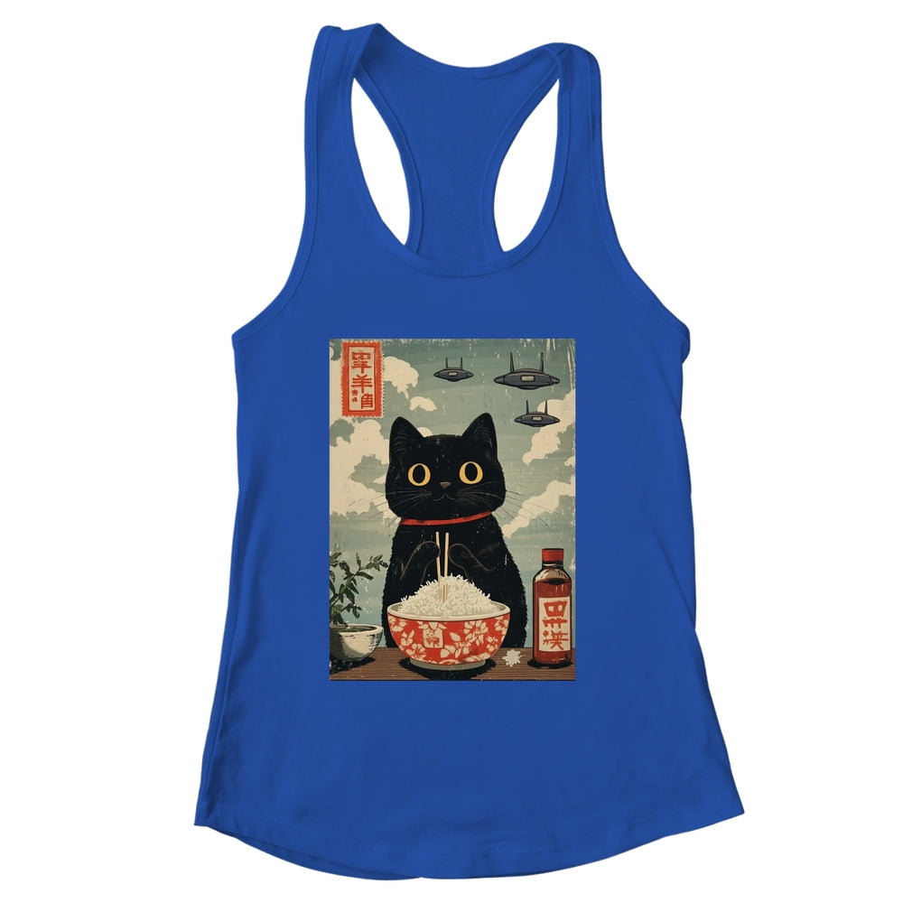 Funny Vintage Japanese Cute Cat UFOs Alien Men Women Kids Shirt & Tank Top | siriusteestore