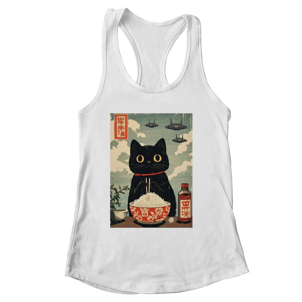 Funny Vintage Japanese Cute Cat UFOs Alien Men Women Kids Shirt & Tank Top | siriusteestore