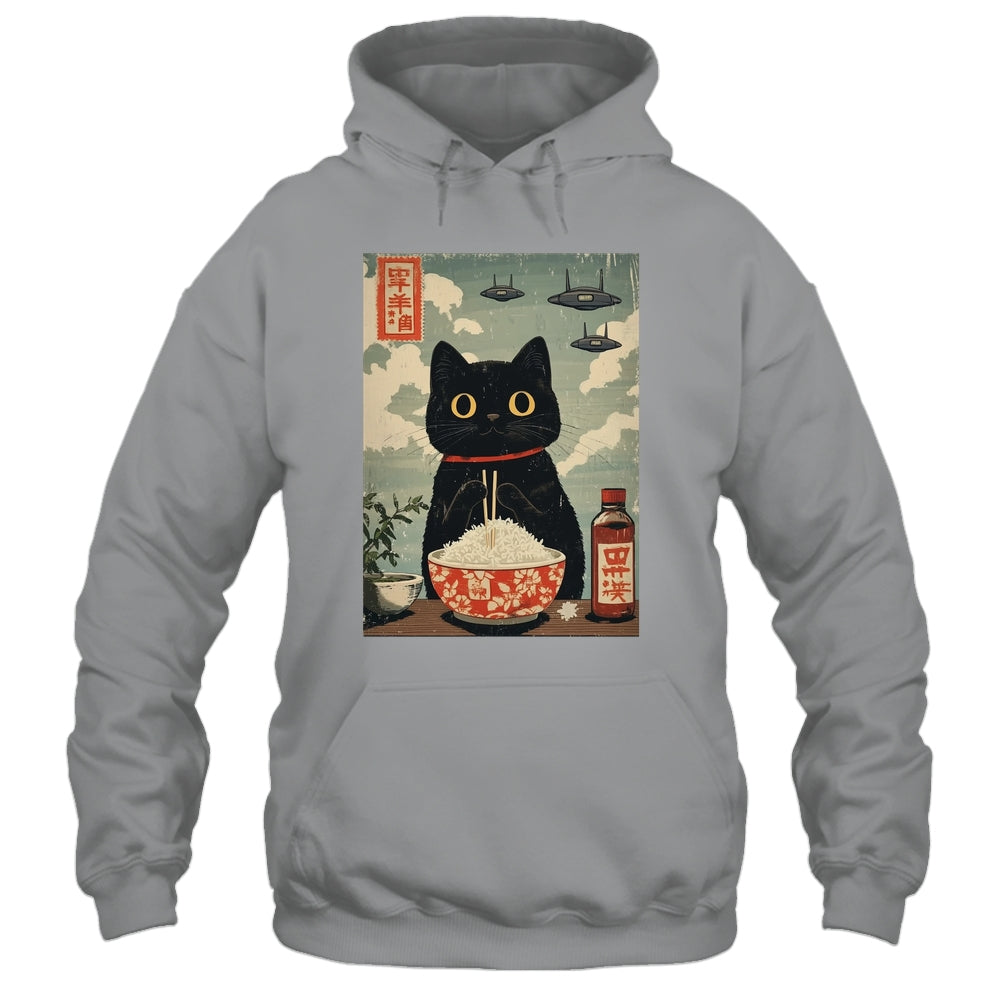 Funny Vintage Japanese Cute Cat UFOs Alien Men Women Kids Shirt & Tank Top | siriusteestore