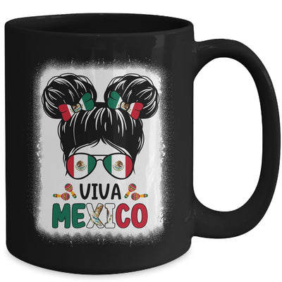 Funny Viva Mexico Mexican Independence Messy Bun Hair Kids Mug | siriusteestore