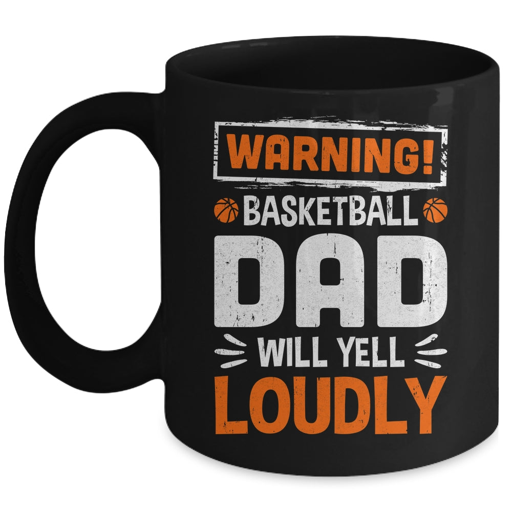 Funny Volleyball Dad Warning Volleyball Dad Will Yell Loudly Mug | siriusteestore