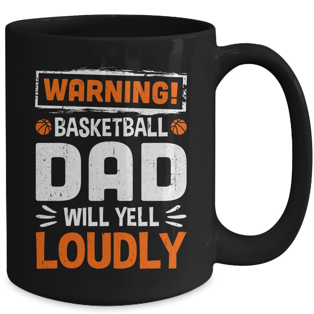 Funny Volleyball Dad Warning Volleyball Dad Will Yell Loudly Mug | siriusteestore