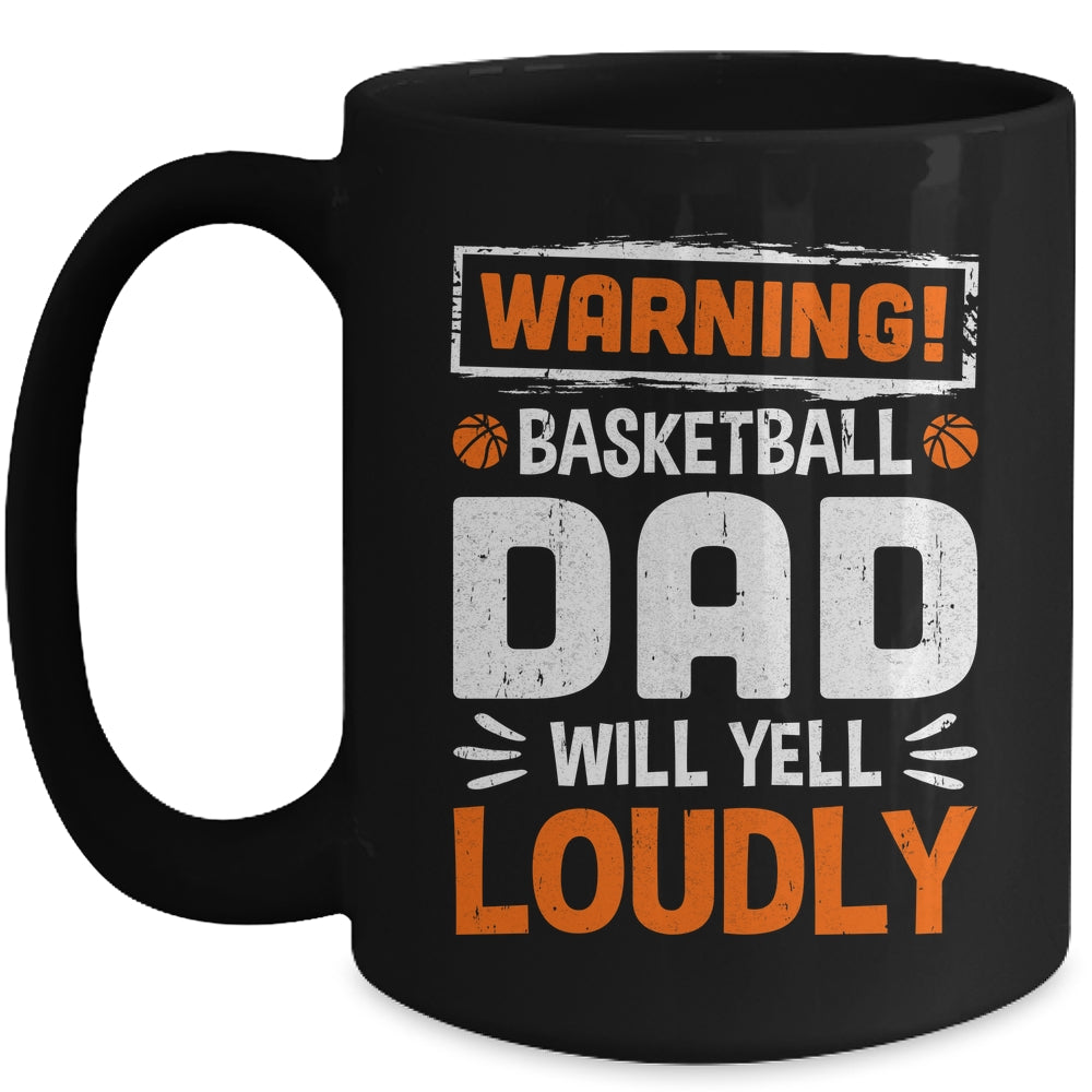 Funny Volleyball Dad Warning Volleyball Dad Will Yell Loudly Mug | siriusteestore