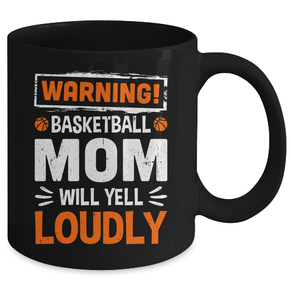Funny Volleyball Mom Warning Volleyball Mom Will Yell Loudly Mug | siriusteestore