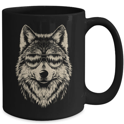 Funny Wolf Cool Rock And Roll Graphic Sunglasses Mug | siriusteestore