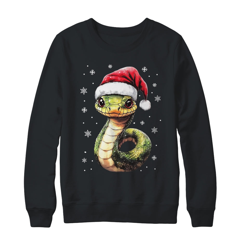 Funny Xmas Snake Lovers Christmas Snake Santa Hat Men Women Shirt & Sweatshirt | siriusteestore