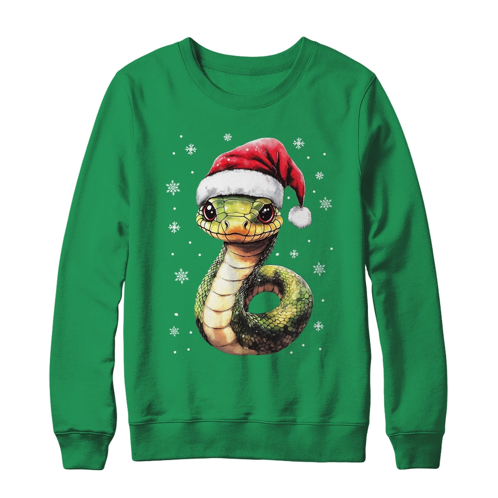 Funny Xmas Snake Lovers Christmas Snake Santa Hat Men Women Shirt & Sweatshirt | siriusteestore