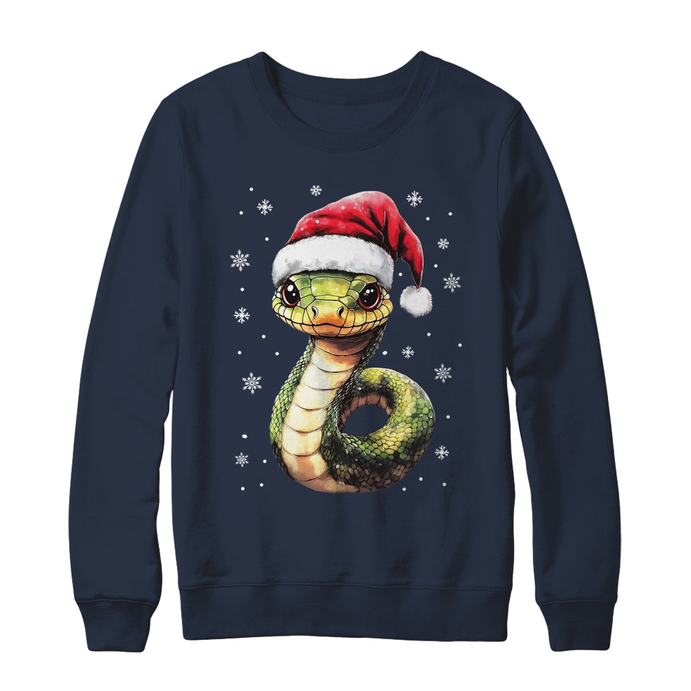 Funny Xmas Snake Lovers Christmas Snake Santa Hat Men Women Shirt & Sweatshirt | siriusteestore