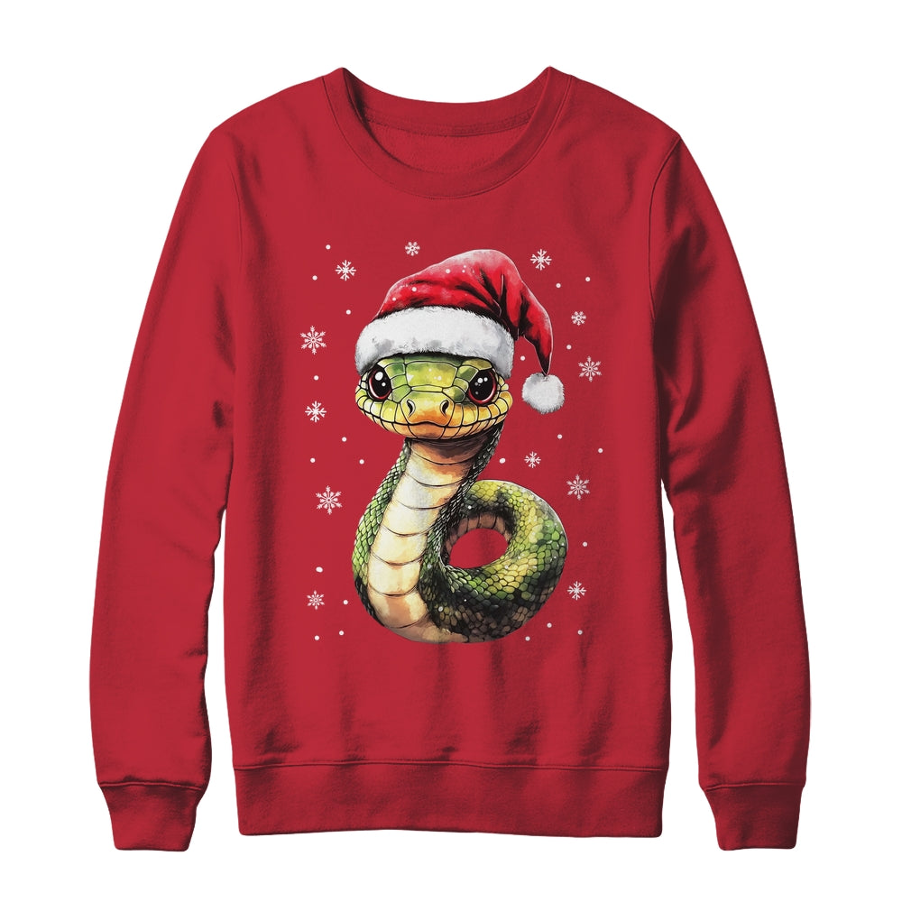 Funny Xmas Snake Lovers Christmas Snake Santa Hat Men Women Shirt & Sweatshirt | siriusteestore