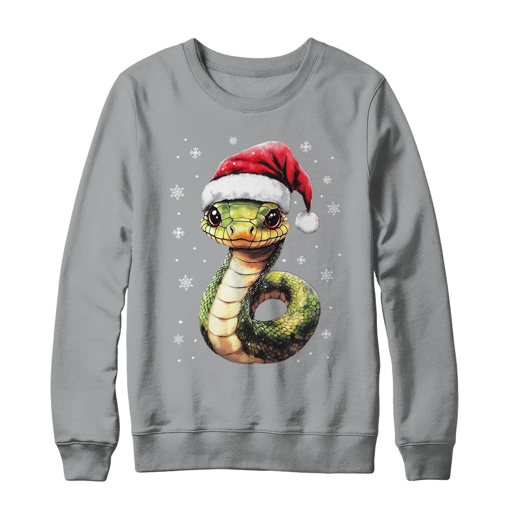 Funny Xmas Snake Lovers Christmas Snake Santa Hat Men Women Shirt & Sweatshirt | siriusteestore