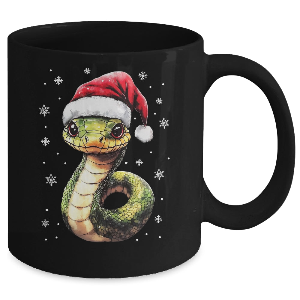 Funny Xmas Snake Lovers Christmas Snake Santa Hat Men Women Mug | siriusteestore