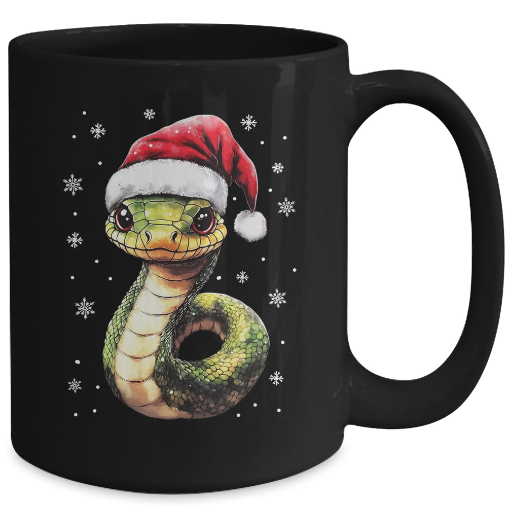 Funny Xmas Snake Lovers Christmas Snake Santa Hat Men Women Mug | siriusteestore