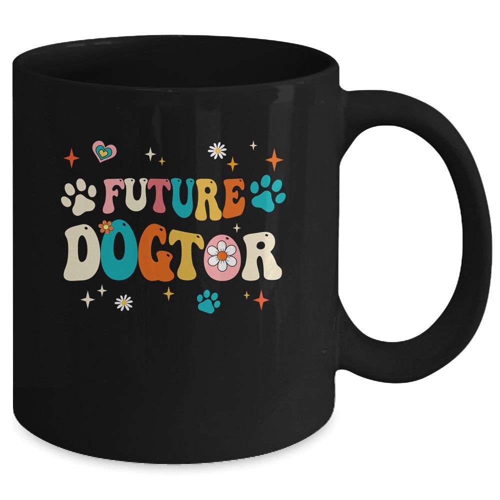 Future Dogtor Vet Student Funny Veterinarian Dog Groovy Mug | siriusteestore