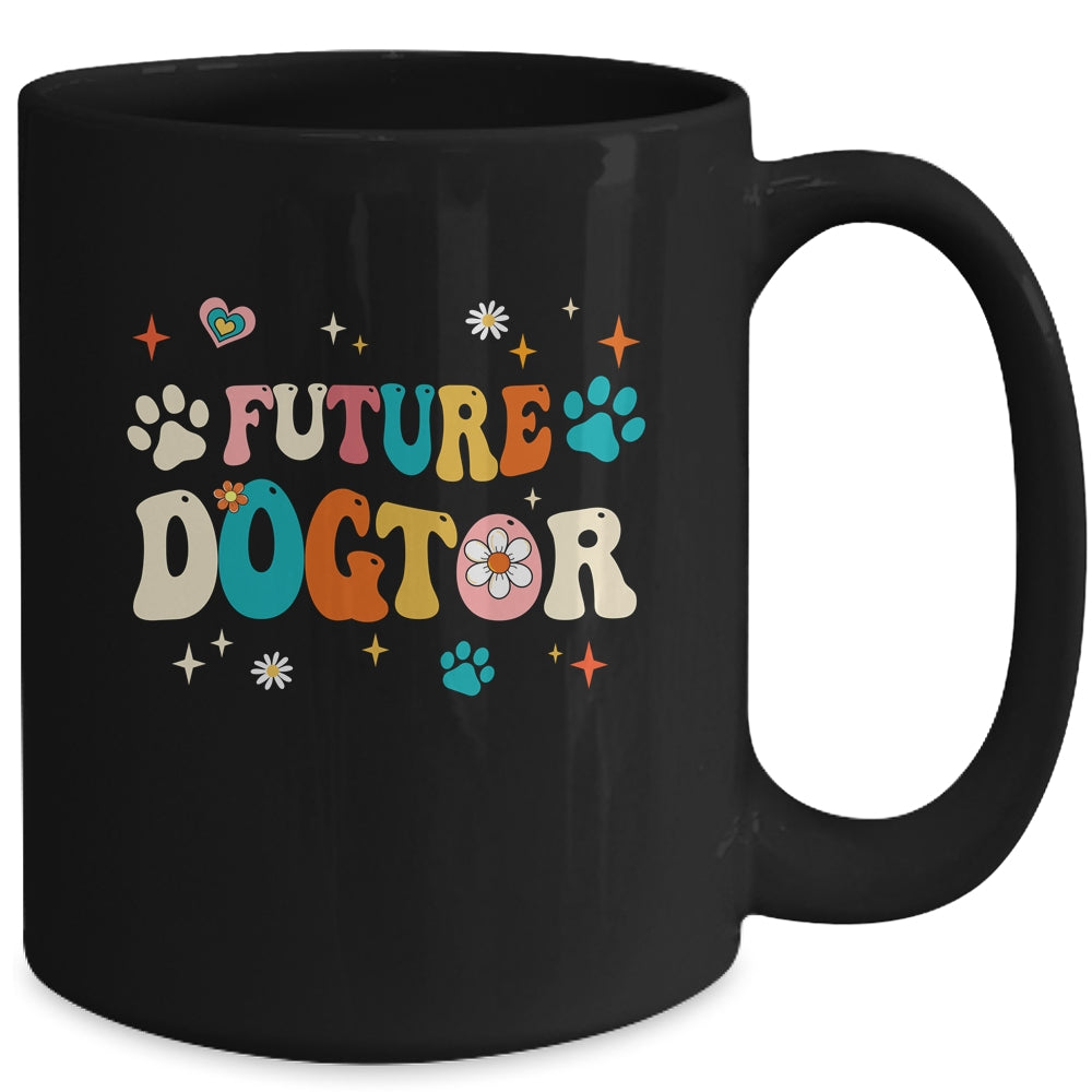 Future Dogtor Vet Student Funny Veterinarian Dog Groovy Mug | siriusteestore
