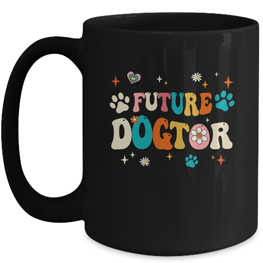 Future Dogtor Vet Student Funny Veterinarian Dog Groovy Mug | siriusteestore