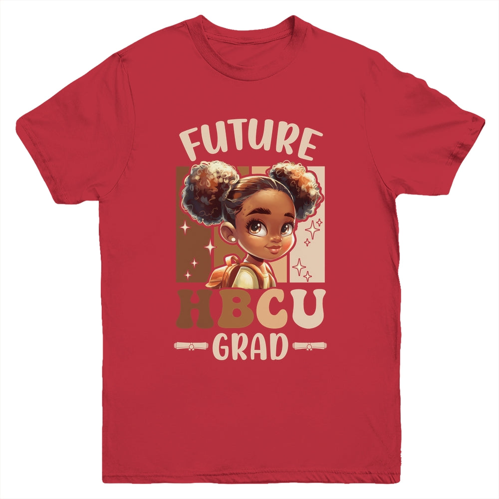Future HBCU Grad Kids Black Girl Afro Black History Month Youth Shirt | siriusteestore