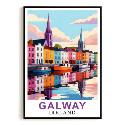 Galway Ireland Poster Artistic Cityscape Souvenir Perfect Wall Art Painting Print Picture Ideal For Travel Enthusiasts And Cultural Home Decor Office Decor Unframed | siriusteestore