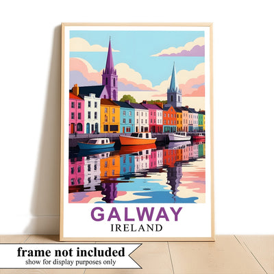 Galway Ireland Poster Artistic Cityscape Souvenir Perfect Wall Art Painting Print Picture Ideal For Travel Enthusiasts And Cultural Home Decor Office Decor Unframed | siriusteestore