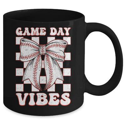 Game Day Vibes Coquette Bow Baseball Mama Mom Baseball Mug | siriusteestore