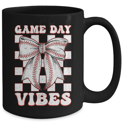 Game Day Vibes Coquette Bow Baseball Mama Mom Baseball Mug | siriusteestore