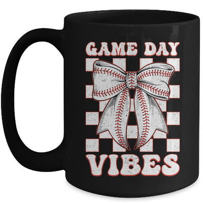 Game Day Vibes Coquette Bow Baseball Mama Mom Baseball Mug | siriusteestore
