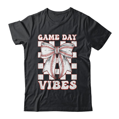 Game Day Vibes Coquette Bow Baseball Mama Mom Baseball Shirt & Tank Top | siriusteestore