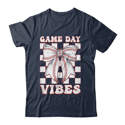 Game Day Vibes Coquette Bow Baseball Mama Mom Baseball Shirt & Tank Top | siriusteestore