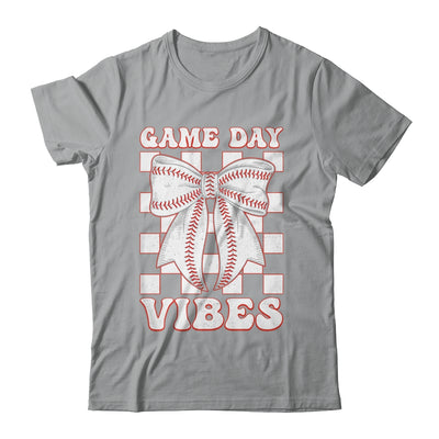 Game Day Vibes Coquette Bow Baseball Mama Mom Baseball Shirt & Tank Top | siriusteestore