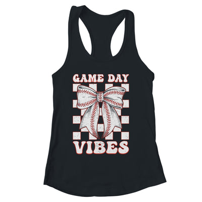 Game Day Vibes Coquette Bow Baseball Mama Mom Baseball Shirt & Tank Top | siriusteestore
