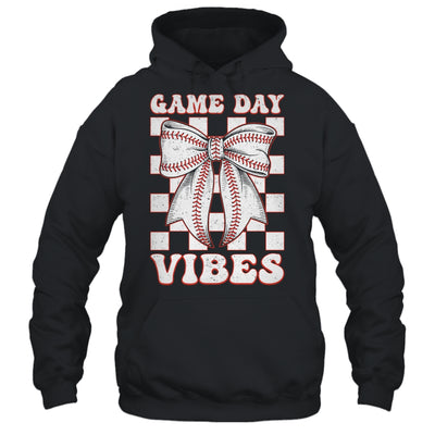 Game Day Vibes Coquette Bow Baseball Mama Mom Baseball Shirt & Tank Top | siriusteestore