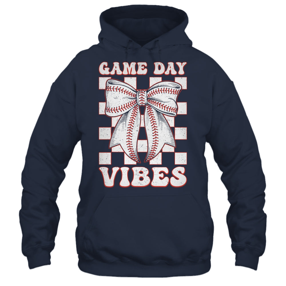 Game Day Vibes Coquette Bow Baseball Mama Mom Baseball Shirt & Tank Top | siriusteestore