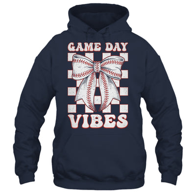Game Day Vibes Coquette Bow Baseball Mama Mom Baseball Shirt & Tank Top | siriusteestore