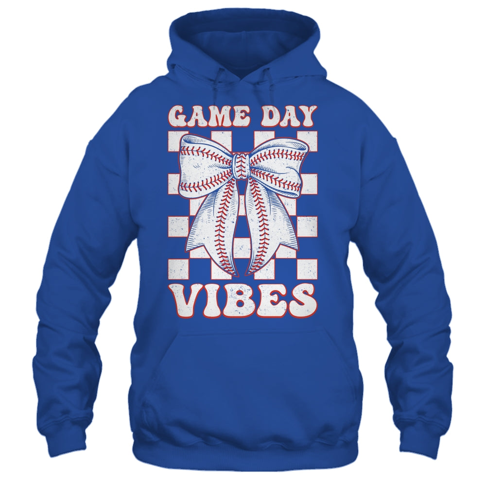 Game Day Vibes Coquette Bow Baseball Mama Mom Baseball Shirt & Tank Top | siriusteestore
