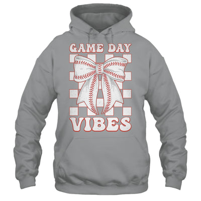 Game Day Vibes Coquette Bow Baseball Mama Mom Baseball Shirt & Tank Top | siriusteestore