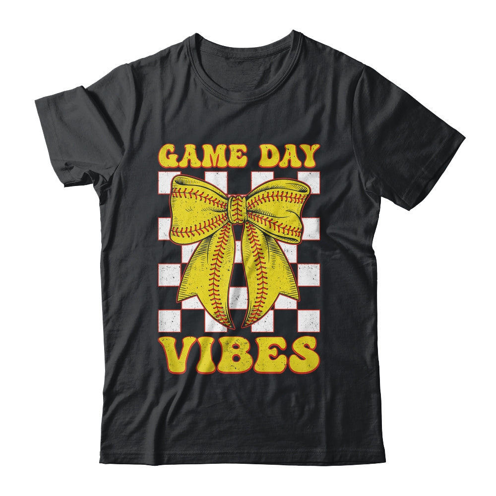 Game Day Vibes Coquette Bow Softball Mama Softball Girl Shirt & Tank Top | siriusteestore