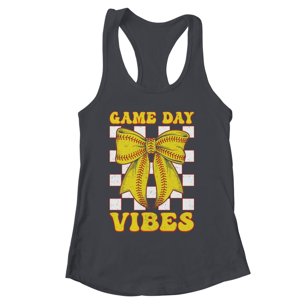 Game Day Vibes Coquette Bow Softball Mama Softball Girl Shirt & Tank Top | siriusteestore