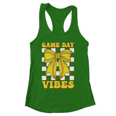 Game Day Vibes Coquette Bow Softball Mama Softball Girl Shirt & Tank Top | siriusteestore