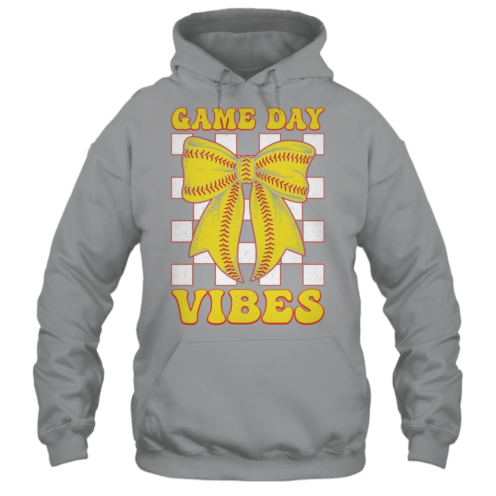 Game Day Vibes Coquette Bow Softball Mama Softball Girl Shirt & Tank Top | siriusteestore